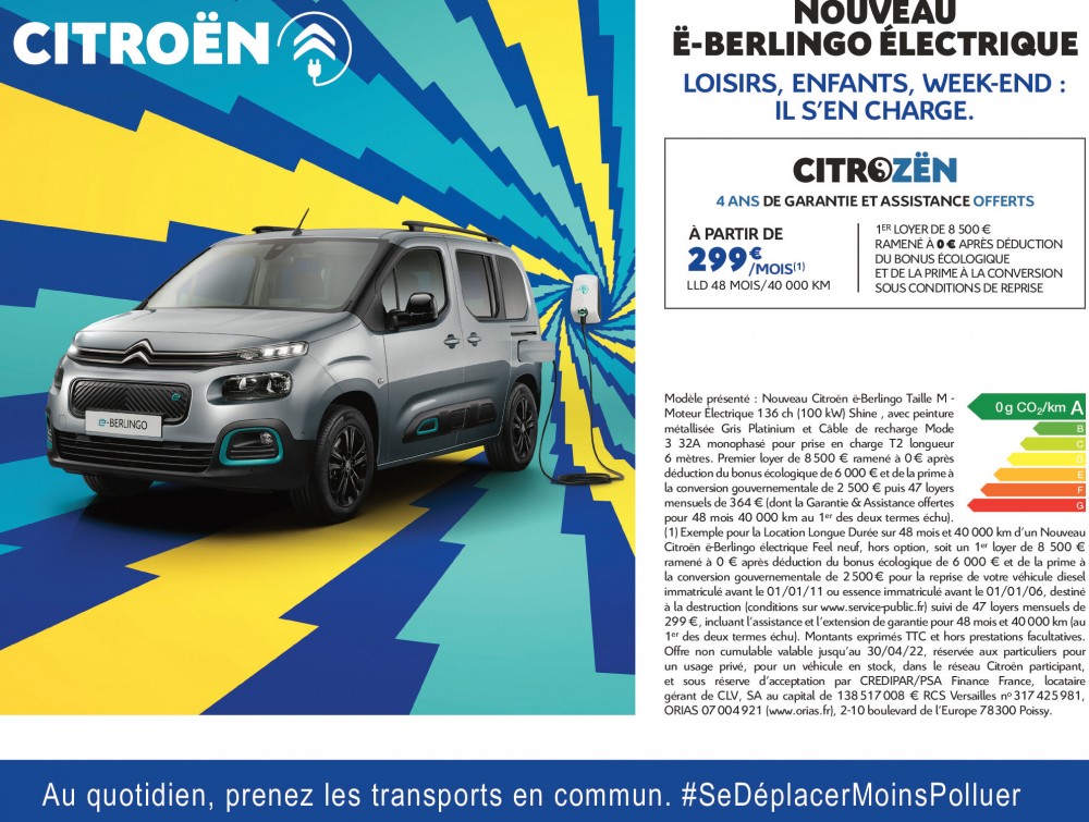 La familiale Citroën en électrique ? Découvre le ë-Berlingo 
